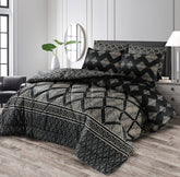 Black & pcs Summer Comforter Set (Light Filling)